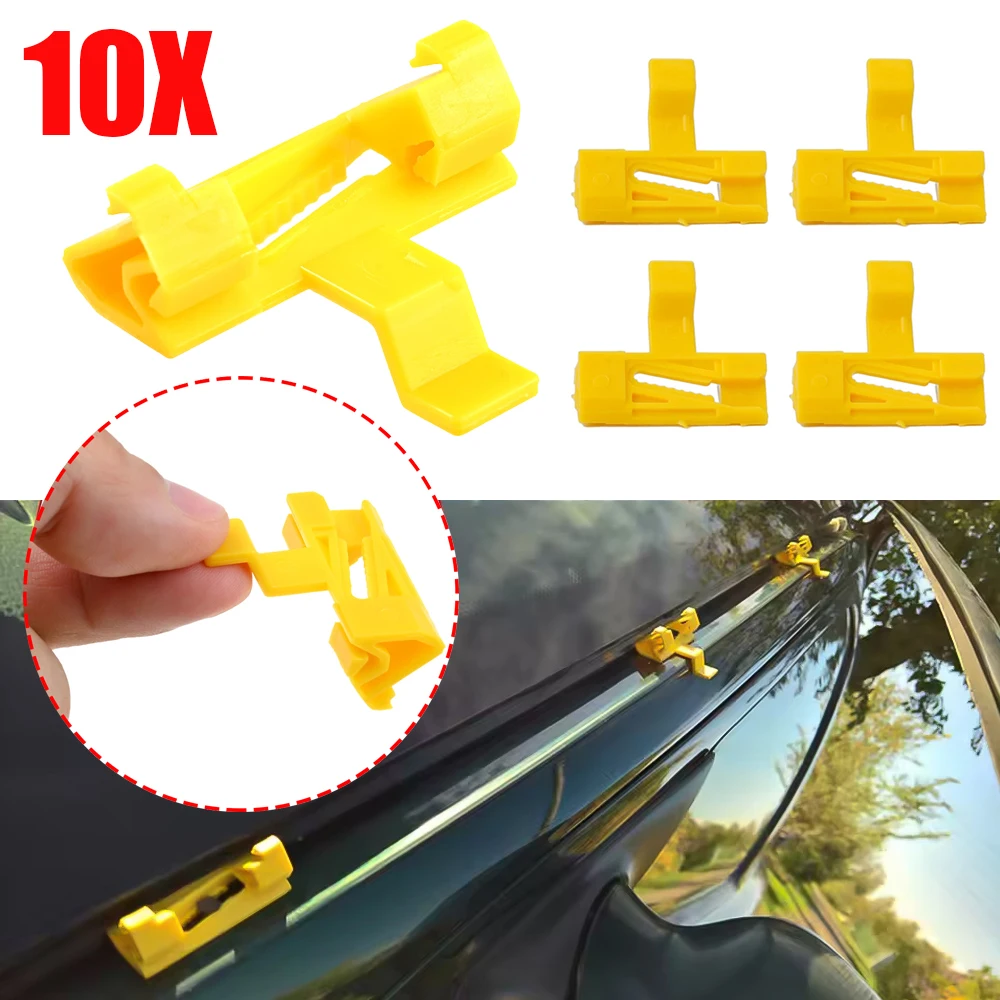 

10 шт. автомобильные пластиковые молдинги для лобового стекла, боковые зажимы для Volvo S60 XC70 V70 2000-2009, замена 30678009 9484524, желтый