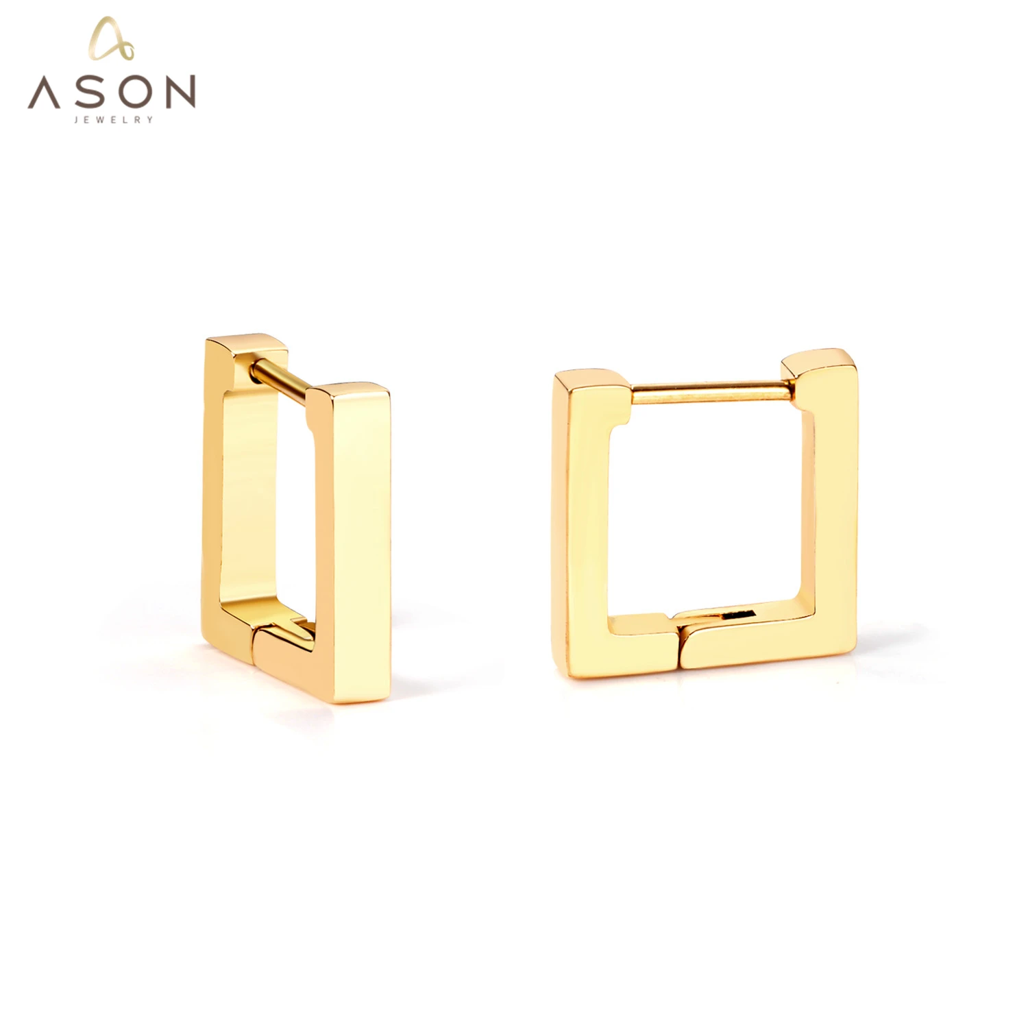 

ASONSTEEL Gold/Silver Color Square Rectangle Hoop Earrings Stainless Steel Geometric Earrings for Women Fashion Jewelry Gift