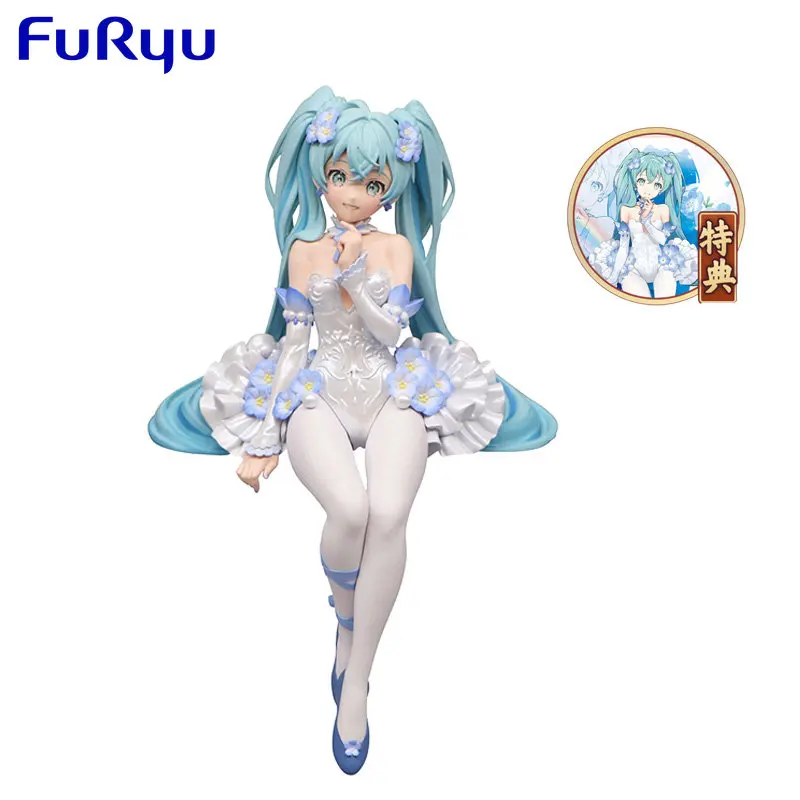 

FuRyu Original VOCALOID Hatsune Miku Fairy Elf Pink Butterfly Noodle Stopper Anime Figure Pvc Model Toy Ornaments Collectibles