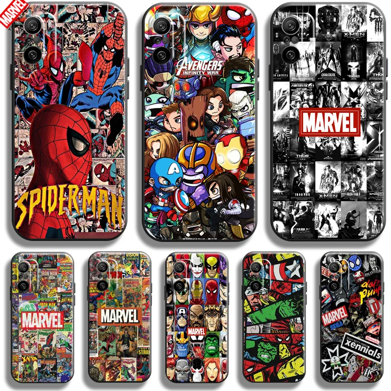 

Marvel Comics Logo For Xiaomi Redmi K40 K40 Pro K40 Gaming Phone Case Black Coque Carcasa Silicone Cover Funda