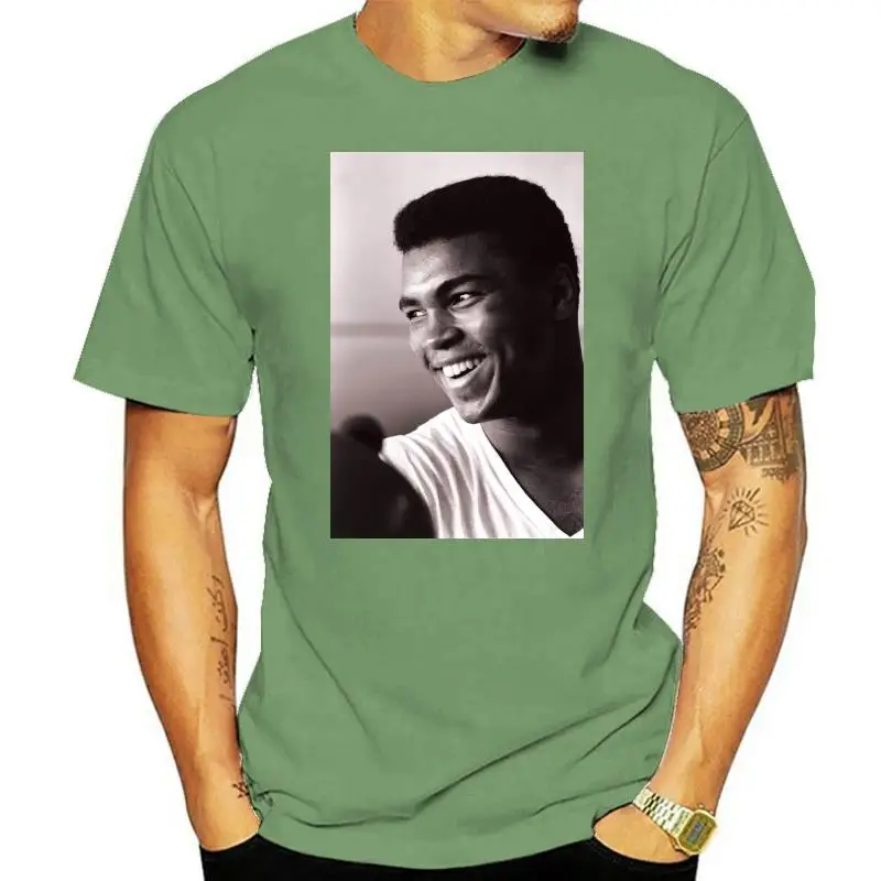 

T-SHIRT CASSIUS CLAY MOHAMED ALI BIANCO THE HAPPINESS IS HAVE MY T-SHIRT NEW