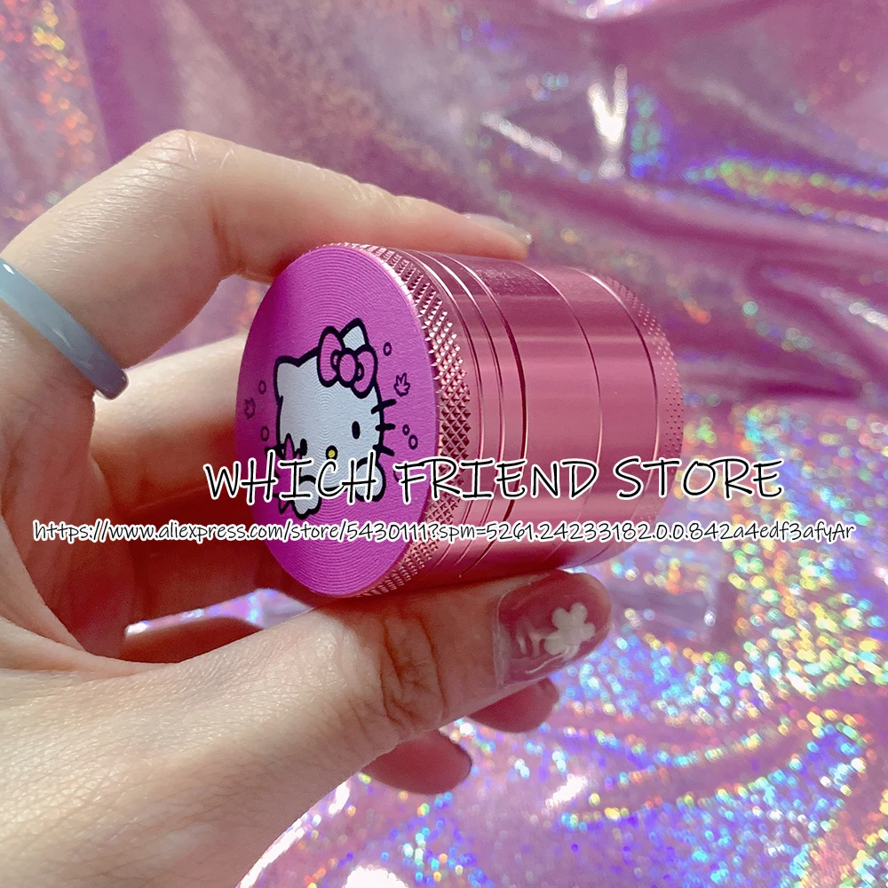 

40MM Cute Cat Aluminum Alloy Grinder For Tobacco Herb Pink Grinder Girls Abrader Smoking Accessories Drop Shipping