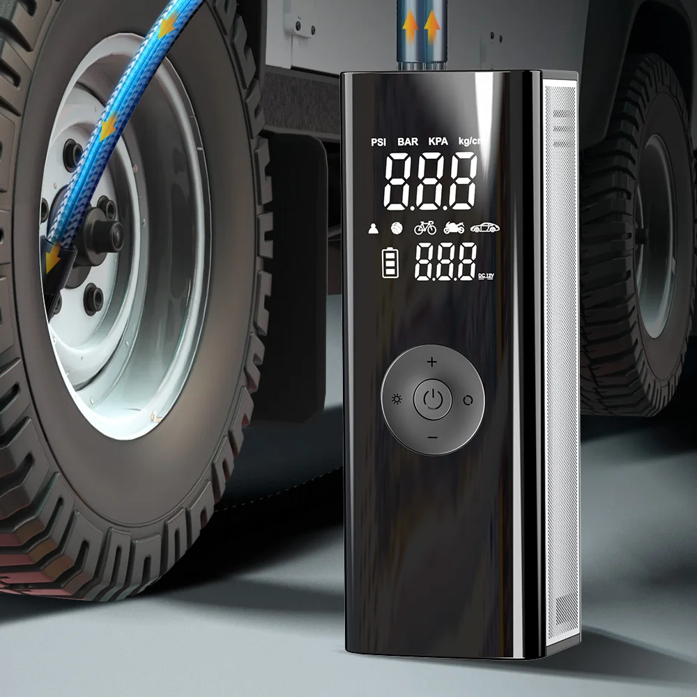 Super Power Pump Metal Truck Tire Inflator 2600mAh*3 12V 150PSI Pickup SUV Medium Car Tire Inflator Pump Wireless Air Compressor