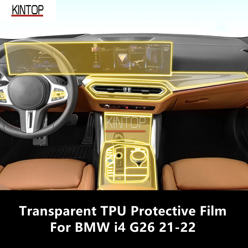 

For BMW i4 G26 21-22 Car Interior Center Console Transparent TPU Protective Film Anti-scratch Repair Film Accessories Refit