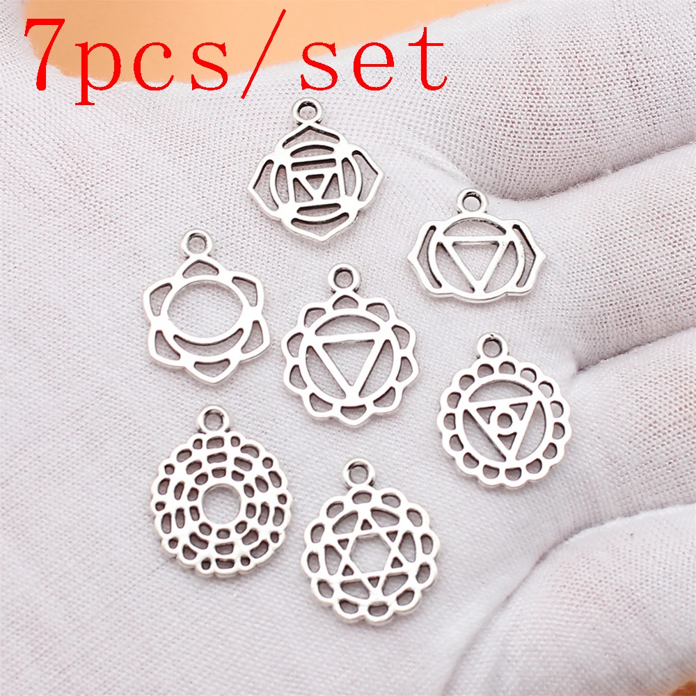 

7 шт./комплект, подвески в виде чакр для изготовления ювелирных изделий