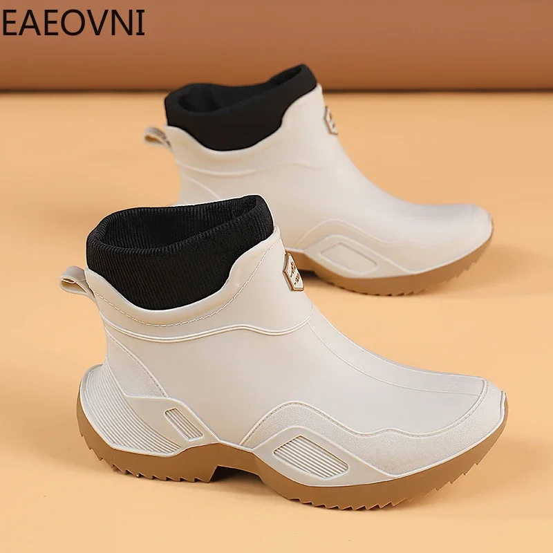 Мужские ботинки для шеф-повара зимние Плюшевые Теплые ботильоны с низким берцем