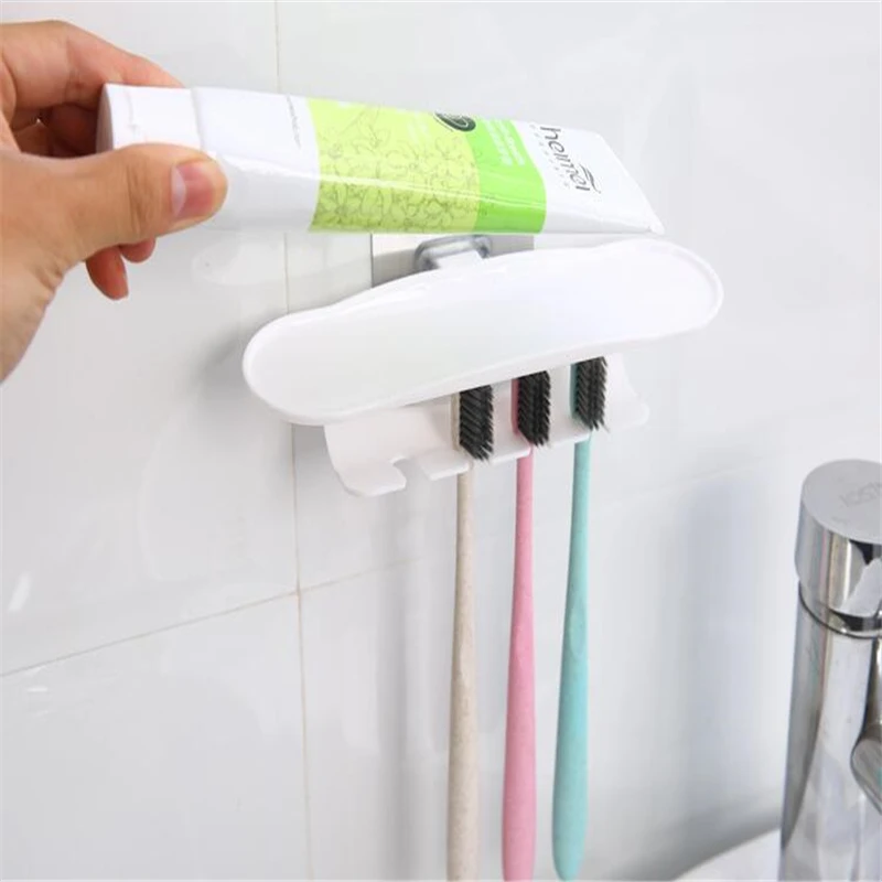 

No Punching And No Trace Paste Toothbrush Holder Razor Holder Wall-Mounted Toothbrush Holder Bathroom Storage Rack