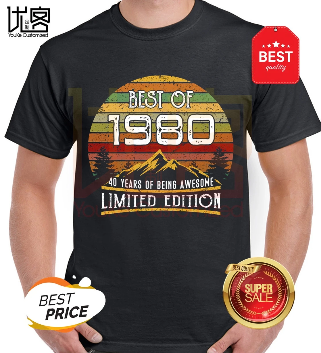 

Vintage Best of 1980 40 years being awesome 40th Birthday T-Shirt Born In 1980 Gift T-Shirt