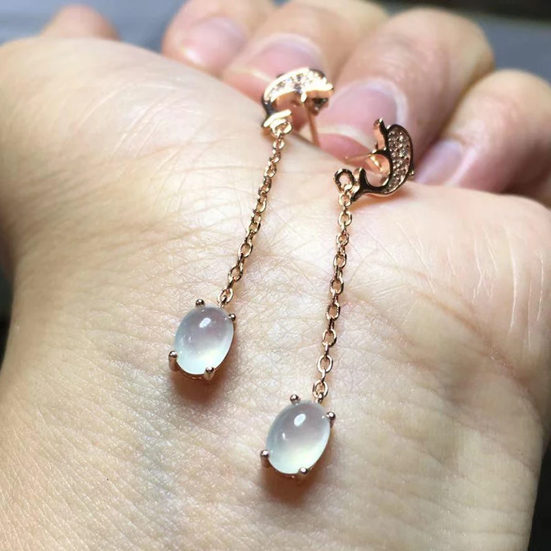 

Оригинальный дизайн, круглые серьги в виде дельфина, бриллианта, белого льда, халцедона, Элегантные Очаровательные креативные серебряные у...