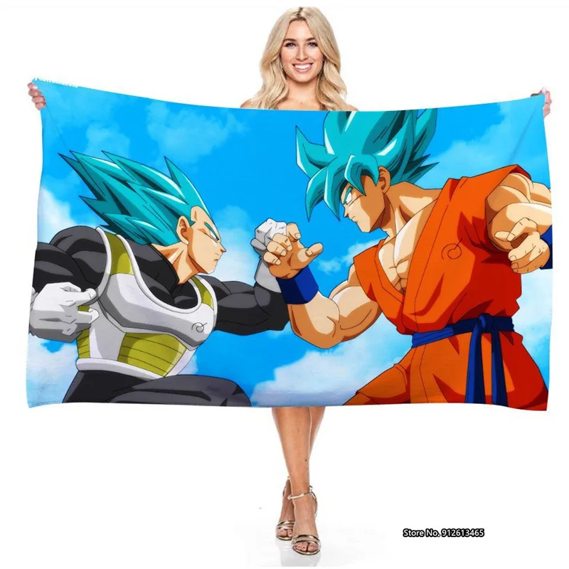 

Creative Customized Dragon Ball Saiya Person Wukong Series Bath Towel 3D Digital Printing Rectangular Towel