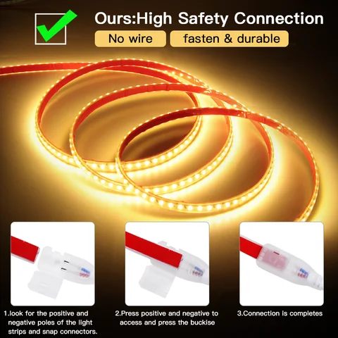 Клейкая светодиодная лента Asign 220V 120LED/m IP67 холодный/теплый белый свет