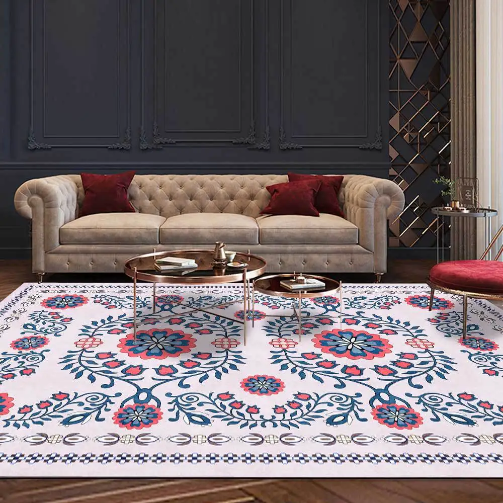 

European&American Rural Persian Geometric Pattern Ethnic Style Bedroom Bedside Carpet Living Room Sofa Coffee Table Floor Mat