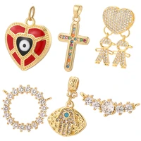 heart evil blue eye cross charms for jewelry making gold color supplies diy necklace pendant earring bracelet accessories