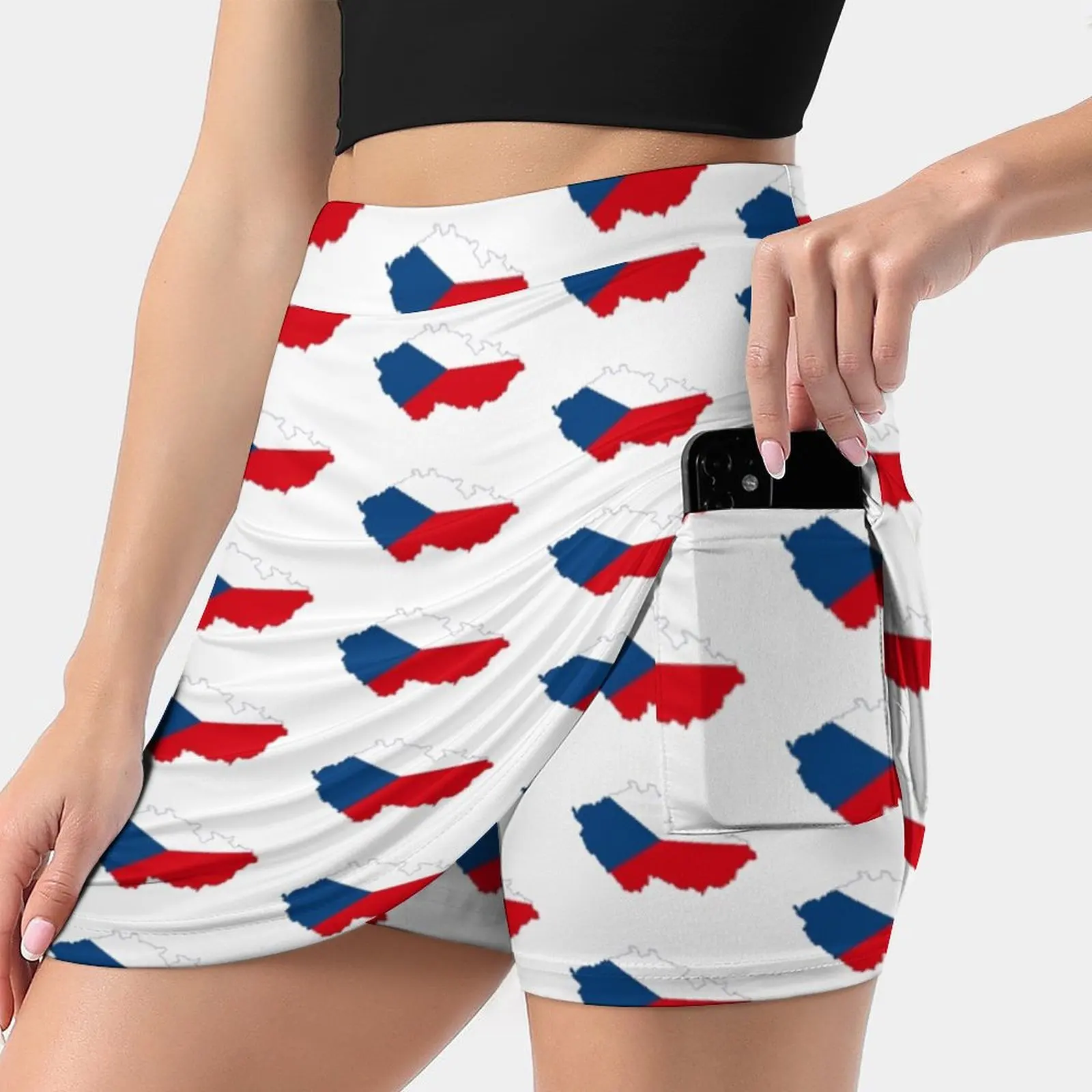 

Flag Of The Czech Republic Summer Women'Sshorts Skirt 2 In 1 Fitness Yoga Skirt Tennis Skirts Flag Of The Czech Republic Czech