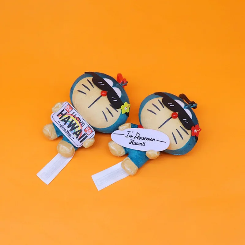 12 см Гавайская лимитированная черная кукла Doraemon дубленая плюшевая кулон сумка