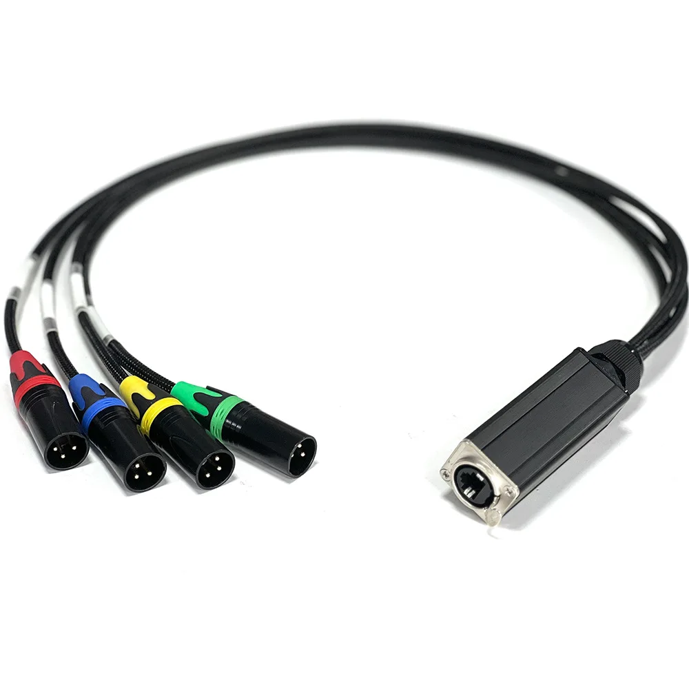 Аудиоадаптер RJ45 на 4-канальный XLR Удлинитель сетевого сигнала DM512