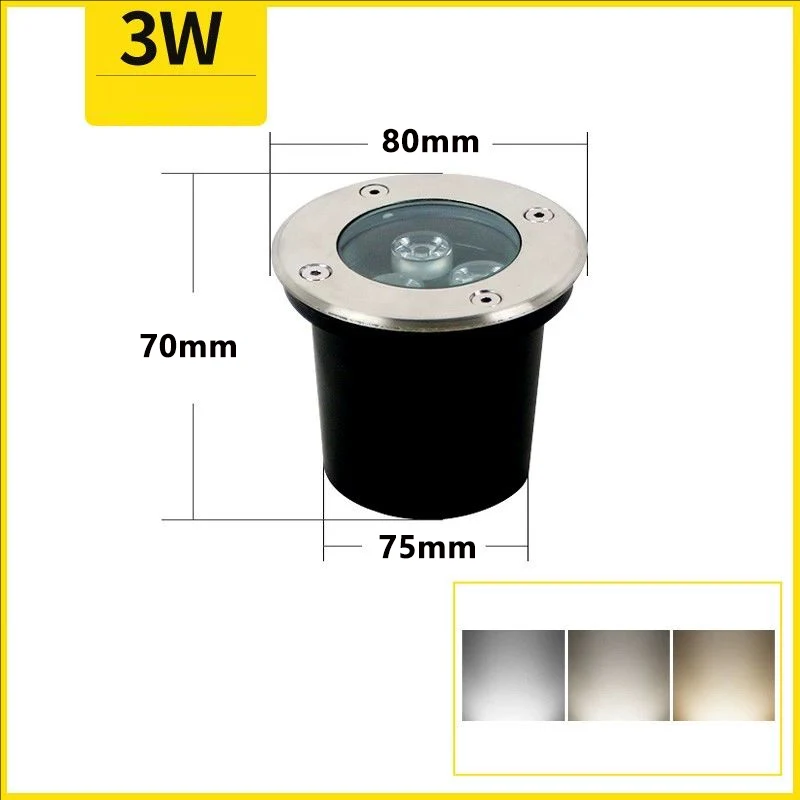 AC220V110V12V24V IP67 Impermeabile Led Lampade Sotterranee 3W 9W 12W Sepolto Giardino Percorso Spot Da Incasso Luce Sotterranea