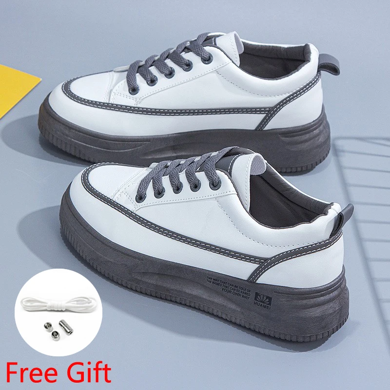 

2022 New Stitch White Shoes Female Student Ins Thick Bottom Fashion Running Casual Shoes Women's Sneakers Vulcanized Shoes