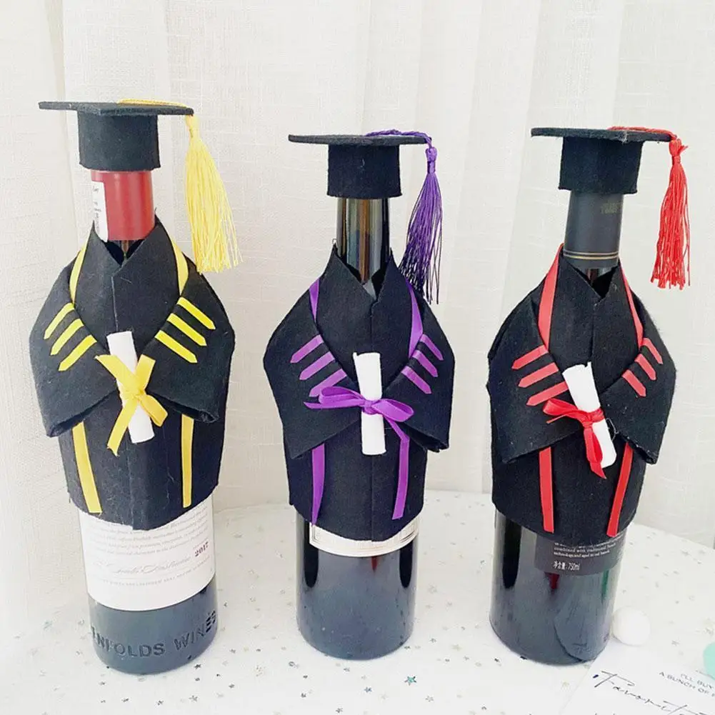 

Doctor Hat Mini Graduation Wine Cap Graduation Cap Wine Covers Cap Bottle Wine Toppers Covers Bottle Coat Doctoral O8w3
