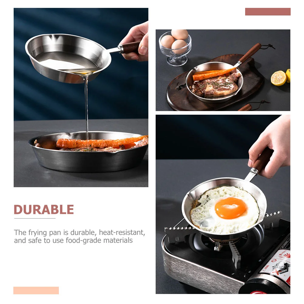 

Single Egg Frying Pan Stainless Steel Mini Pan Small Egg Pan Nonstick Egg Pastry Pan Stay Cool Handle Mini Fry Pan Kitchen Mini