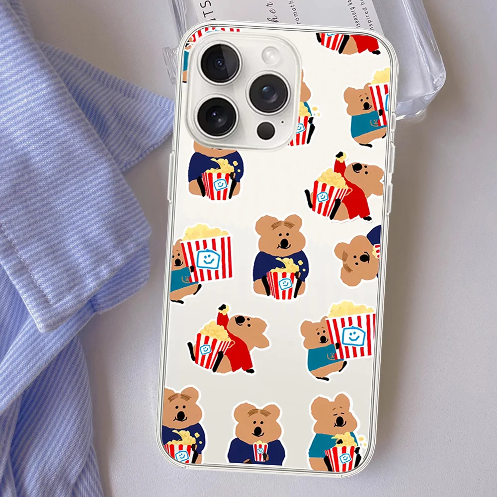 Милый попкорн для кинотеатра P-Persimmon медведь Samsung Galaxy S23 S22 S21 S20 Plus Lite