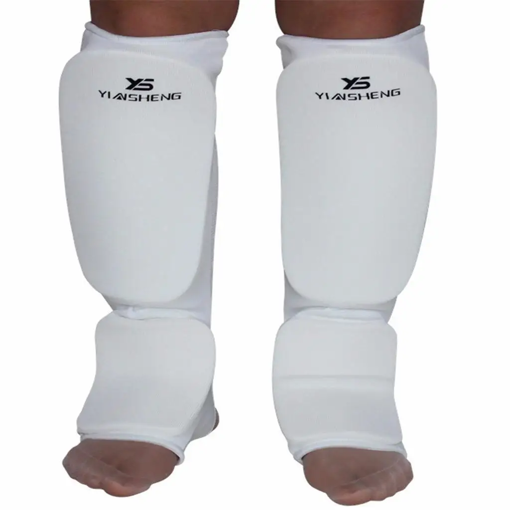 

Taekwondo Karate MMA Shin Instep Protector Leg Foot Guard Cloth Pad XL Black