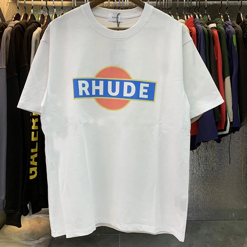 

Rhude T-shirt Streetwear Alphabet Print RHUDE Summer Cotton Breathable Men Women Short Sleeve T Shirt High Quality Top Tee