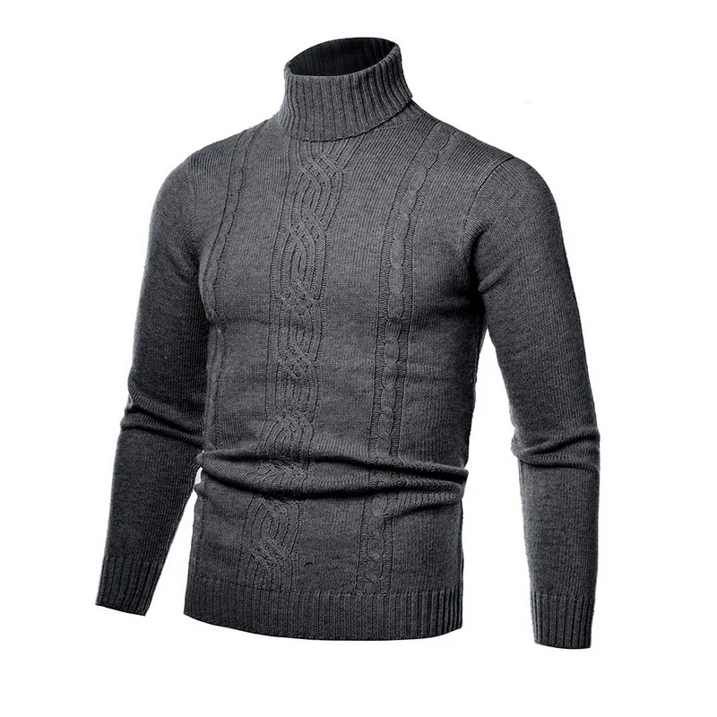 

Winter Men's Warm Sweater Lon Sleeve Turtleneck Sweater Retro Knitted Sweater Pullover Men Clotes