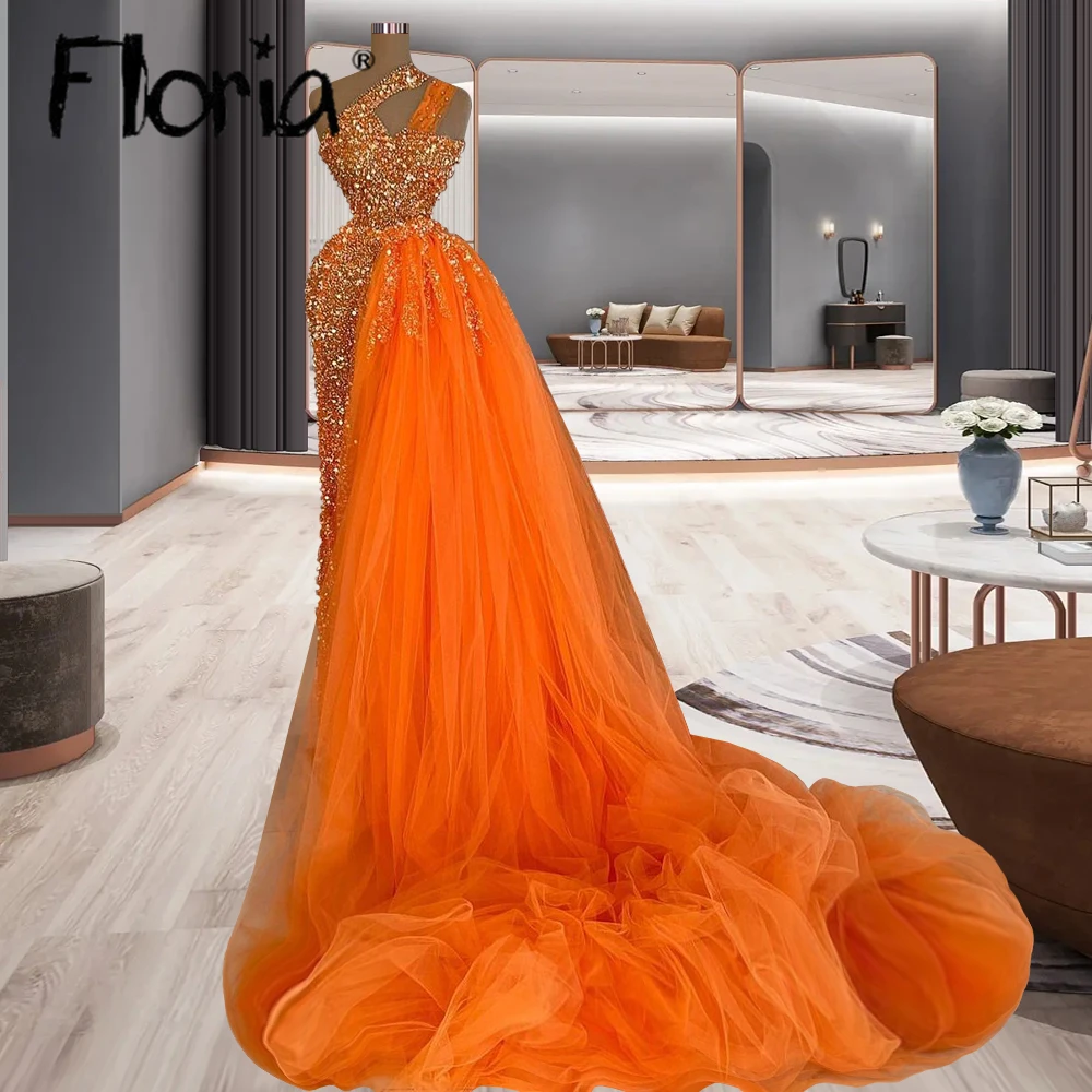 

Уникальный дизайн, оранжевые Роскошные платья для выпусквечерние вечера, вечернее платье из двух частей, Африканское длинное платье с бусинами в стиле Звезд, 2023