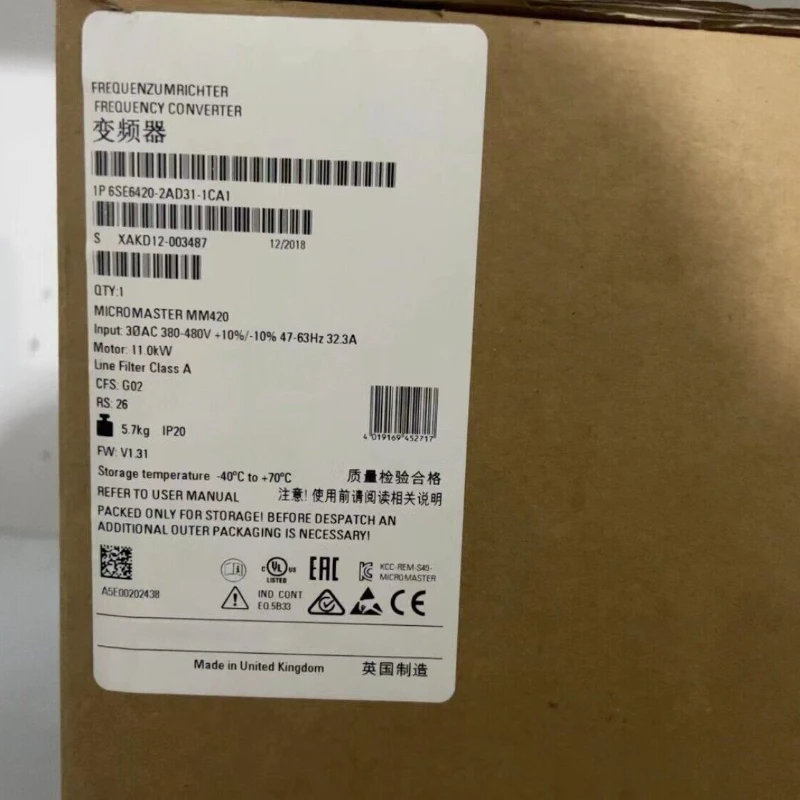 6SE6420-2AD31-1CA1 3AC380-480V + 10/-10% 47-63Hz 6SE6 420-2AD31-1CA1 Новый 1 год гарантии