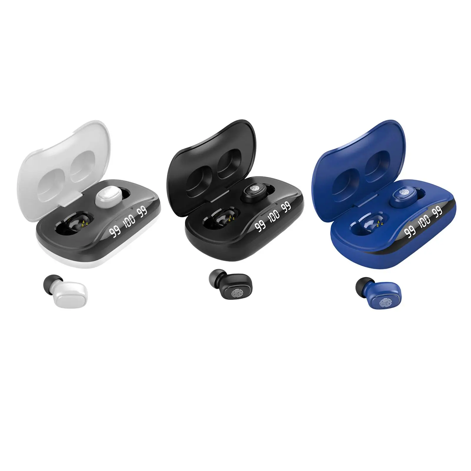 

Bluetooth 5.0 Earbuds Noise Cancellation Digital LED Display Stereo Touch Control Deep Bass in Ear Headset for Running Sport