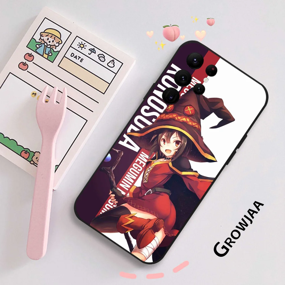 K-KonoSuba M-Megumin Чехол для телефона в стиле аниме Samsung Galaxy S24 Ultra S22 S23 S21 S20 5G Защитный