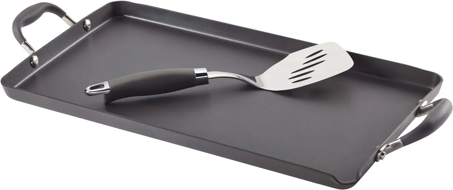 

Hard Anodized Nonstick Griddle Pan/Flat Grill, 10-Inch, Gray Plate for cooking Accesorios freidora Molde para hornear Silicone f