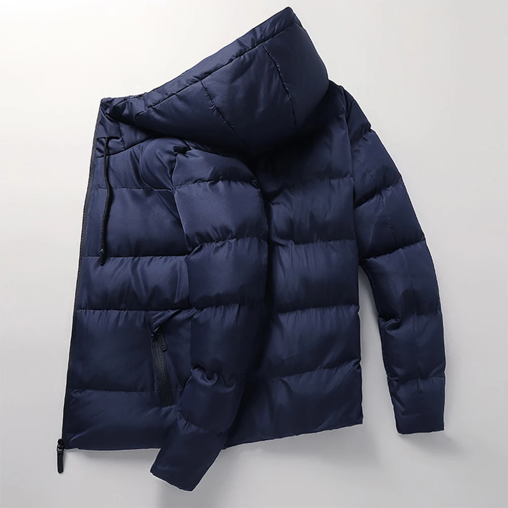 Winter Men Warm Duck Down Jacket Ski Snow Thick Hooded Puffer Coat Parka Quilted Classic Windproof Pocket Parka