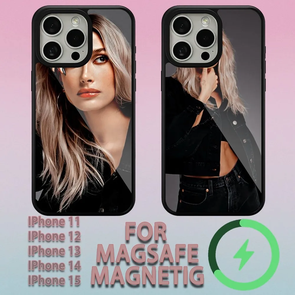Hailey Bieber чехол для телефона iPhone 11 12 13 14 15 Plus Pro Max зарядка Magsafe магнитный