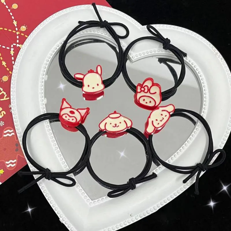

Новинка Kawaii милый Sanrio Kuromi Mymelody Cinnamoroll погремушка pompurin резинка для волос аксессуары для волос подарок игрушки для девочек