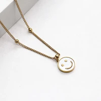 titanium face stainless steel fritillaria smiling female minority simple versatile ins small fresh necklace