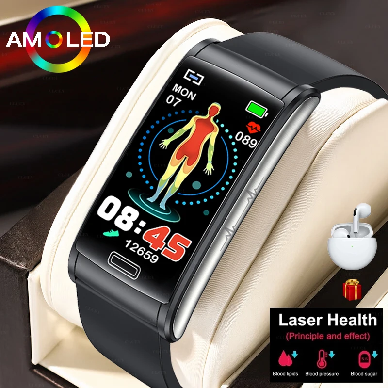 

A5 New Blood Glucose Monitor Health Smart Watch Men ECG+PPG Blood Pressure Measurement IP68 Waterproof Sport Ladies smartwatch