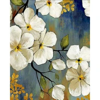 gatyztory 60x75cm framed painting by numbers kits for adults handmade unique gift white flower oil picture by number home decor