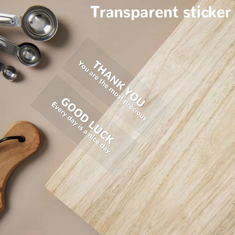 

40Pcs 3CM*8CM PVC Transparent Thank You Best Wishes Labels Stickers For Small Business Gift Package Baking Cake Candy Wrapping