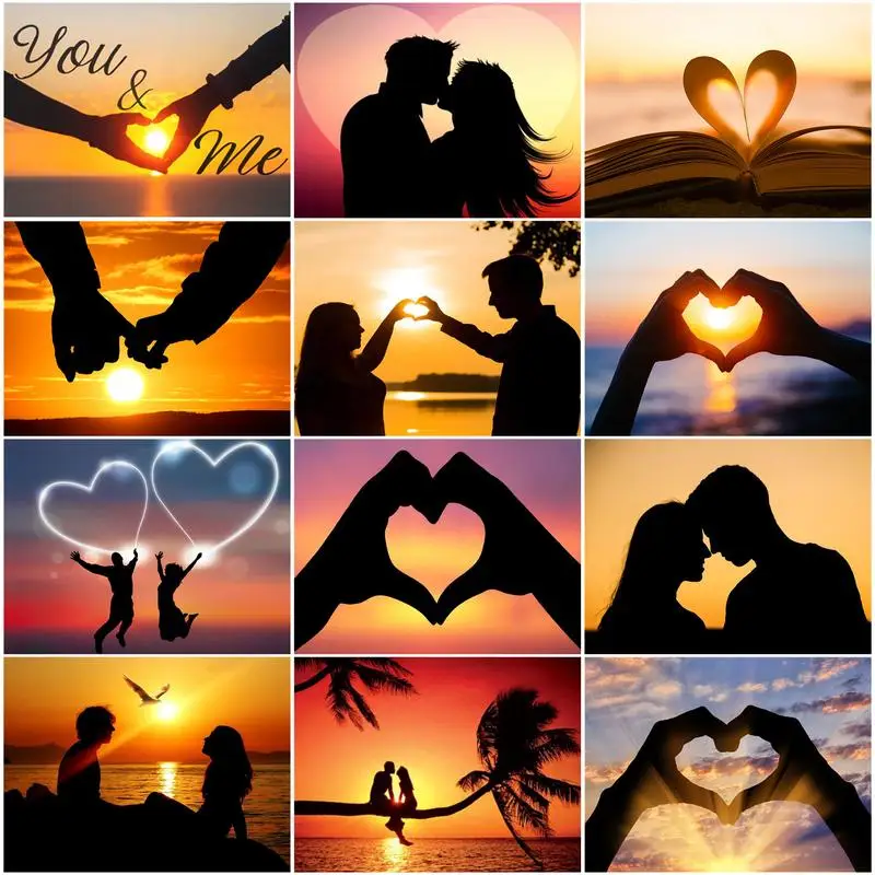 

GATYZTORY Diamond Painting Full Square New Arrival Hand Diamond Mosaic Landscape sunset Embroidery Home Decor art kits