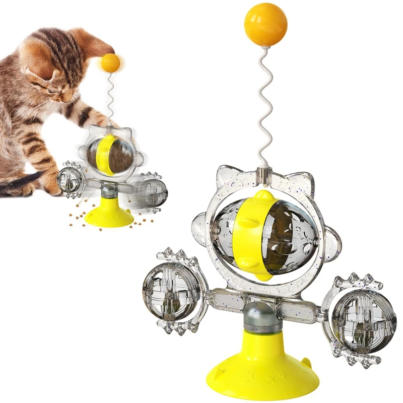 

Windmill Cat Toy Interactive Pet Toys for Cats Puzzle Leak Food Cat Game Toy With Whirligig Turntable for Kitten Pet Supplies
