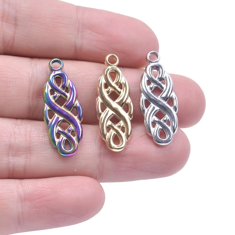 

6pcs New Witch Knot Charm Celtic Knot Triquetra Symbol Amulet Stainless Steel Pendant for Jewelry Making DIY Handmade Necklaces