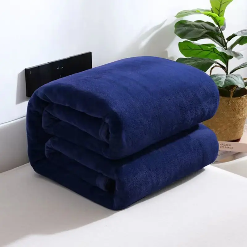 

Solid Color Flannel Blanket Sofa/Bedding Throws Soft Plaids Winter Warm Flat Sheet 150*200cm 180*200cm 200*230cm 230*250cm