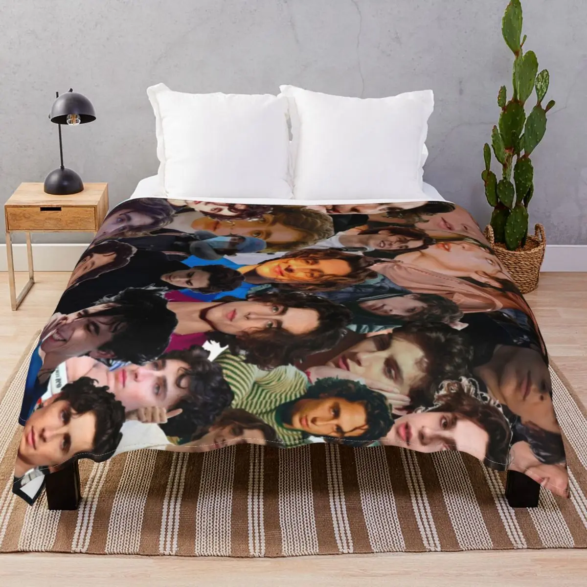 

Timothee Chalamet Photo Collage Blankets Fleece Plush Print Lightweight Throw Blanket for Bedding Sofa Travel Cinema