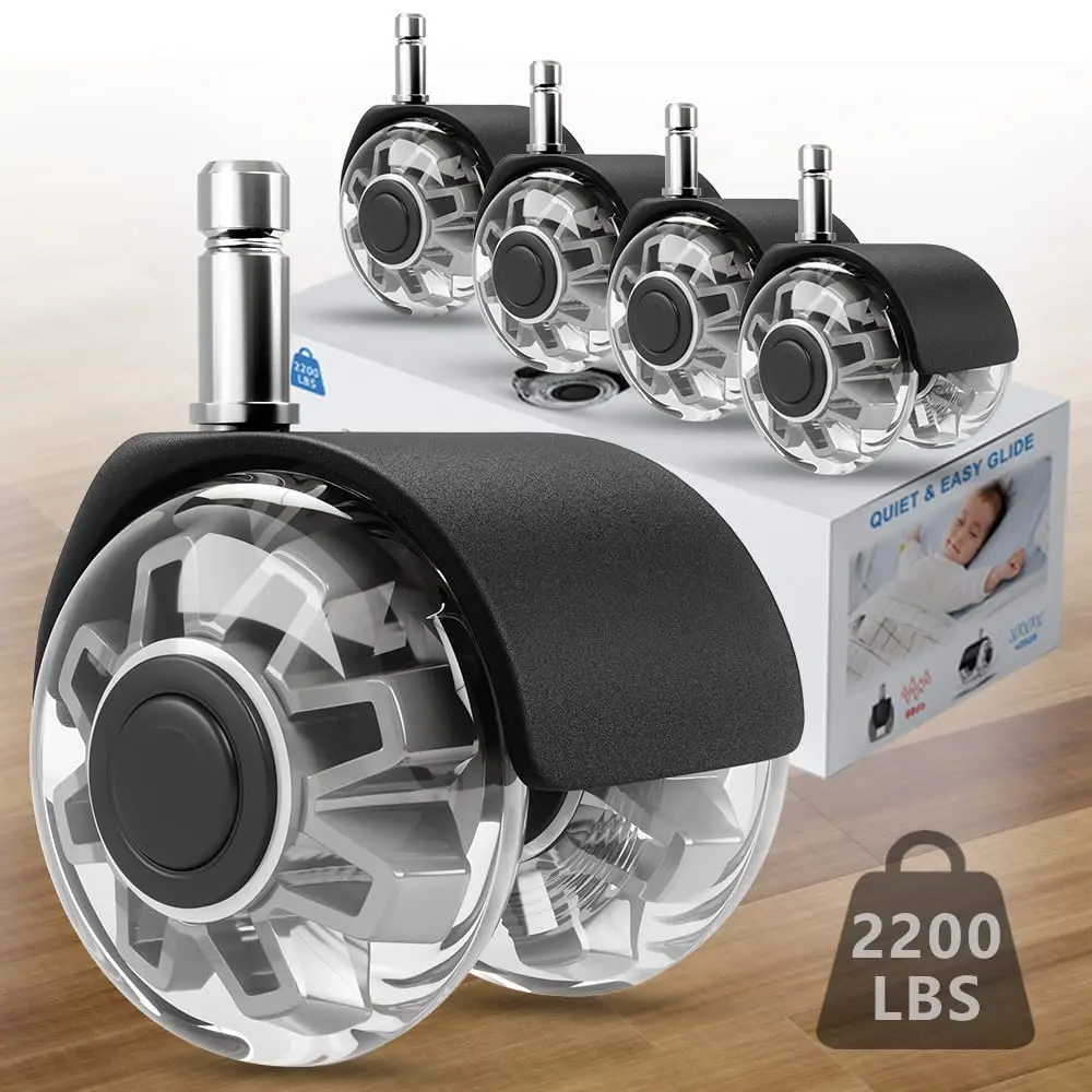 Caster Wheel Rotating Rubber Soft Safety Roller Pu Transparent Furniture Wheel
