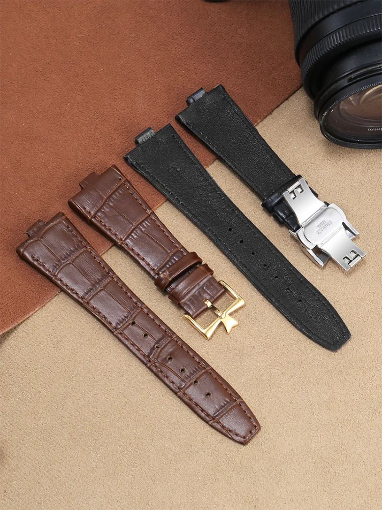 Genuine Leather Watchband For Vacheron Constantin OVERSEAS Series 4500V 5500V P47040 Stainless Steel Buckle Men Watch Strap 25*8