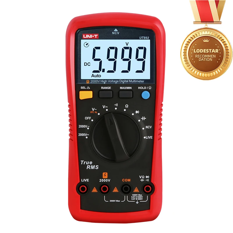 

UNI-T UT892 2000V High Voltage Digital Multimeter For Mine AC DC Voltmeter True RMS Capacitor Tester Frequency Meter