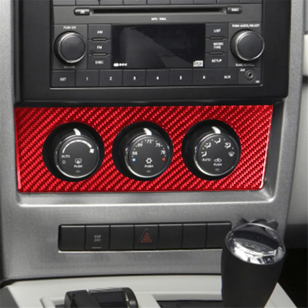 Фото Для Jeep Liberty 2008 2009 2010 2011 2012, аксессуары для салона автомобиля, отделка из углеродного волокна, защитная наклейка, красная №3