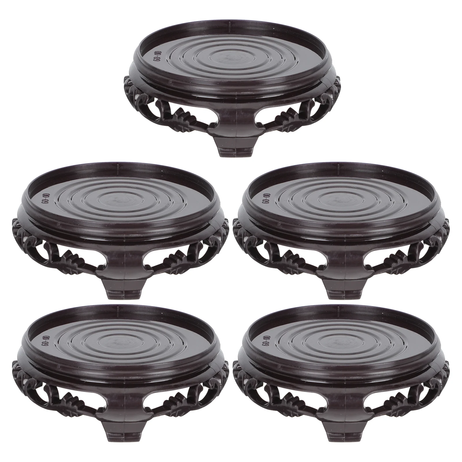 

5 Pcs Asian Decor Home Bonsai Large Outdoor Planters Round Rack Vintage Home Decor Planter Caddy Bracket Flower Pot Base